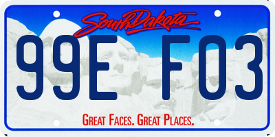 SD license plate 99EF03