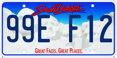SD license plate 99EF12