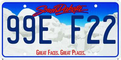 SD license plate 99EF22