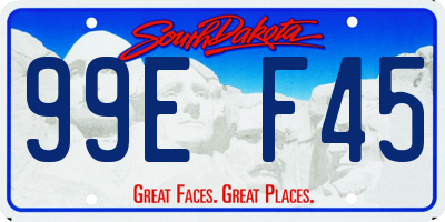 SD license plate 99EF45