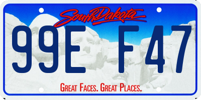 SD license plate 99EF47