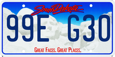 SD license plate 99EG30