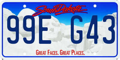 SD license plate 99EG43