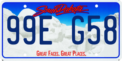 SD license plate 99EG58