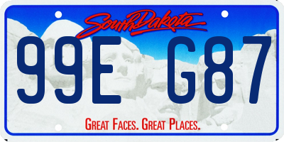 SD license plate 99EG87