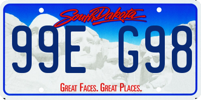 SD license plate 99EG98