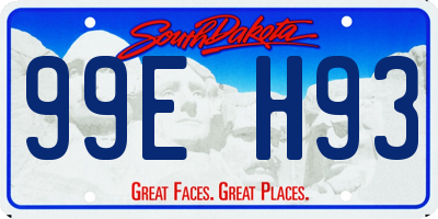 SD license plate 99EH93