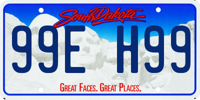 SD license plate 99EH99