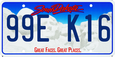 SD license plate 99EK16