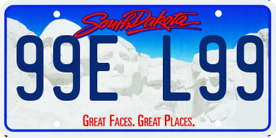 SD license plate 99EL99