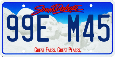 SD license plate 99EM45