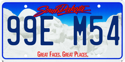 SD license plate 99EM54