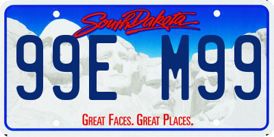 SD license plate 99EM99