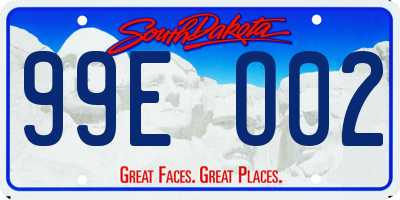 SD license plate 99EO02