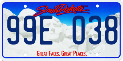 SD license plate 99EO38