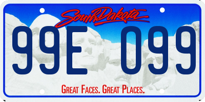 SD license plate 99EO99