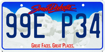 SD license plate 99EP34