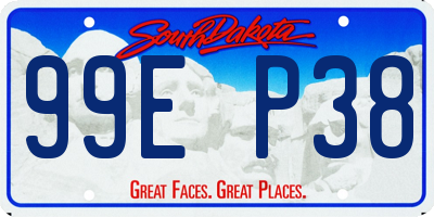 SD license plate 99EP38
