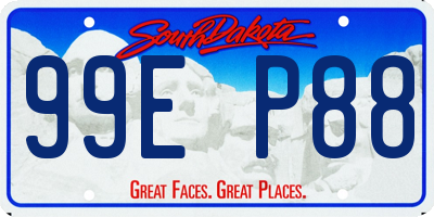 SD license plate 99EP88