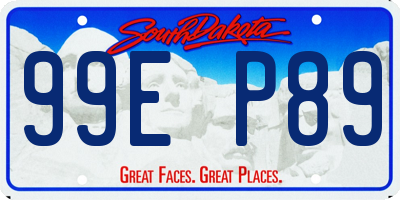 SD license plate 99EP89