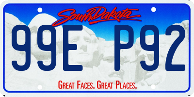 SD license plate 99EP92