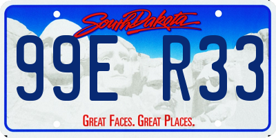 SD license plate 99ER33