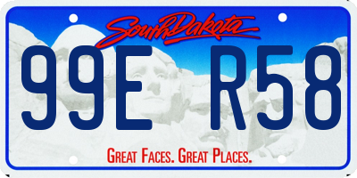 SD license plate 99ER58