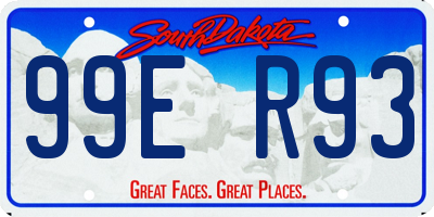 SD license plate 99ER93