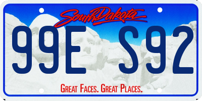 SD license plate 99ES92
