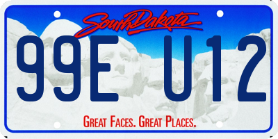 SD license plate 99EU12