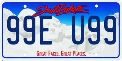 SD license plate 99EU99