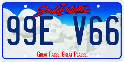 SD license plate 99EV66