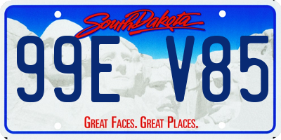 SD license plate 99EV85