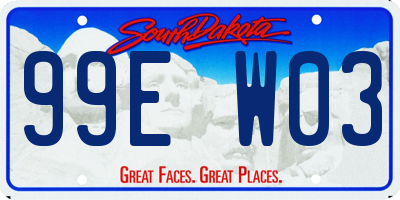 SD license plate 99EW03