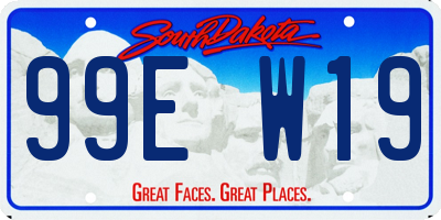 SD license plate 99EW19