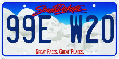 SD license plate 99EW20