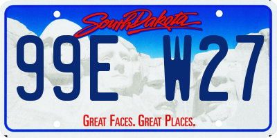 SD license plate 99EW27