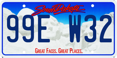 SD license plate 99EW32