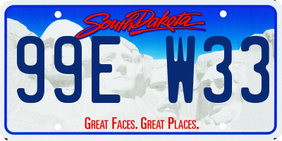 SD license plate 99EW33