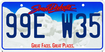 SD license plate 99EW35