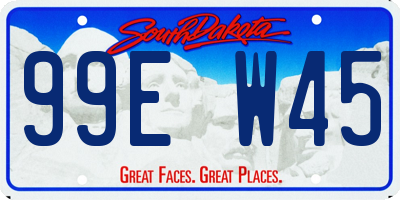 SD license plate 99EW45