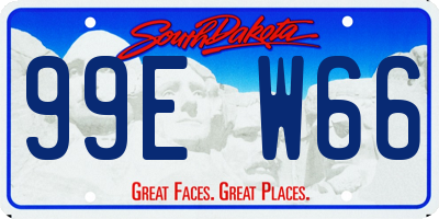 SD license plate 99EW66