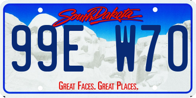 SD license plate 99EW70