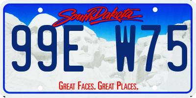 SD license plate 99EW75