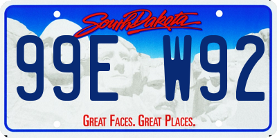 SD license plate 99EW92
