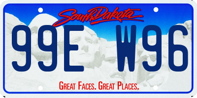 SD license plate 99EW96