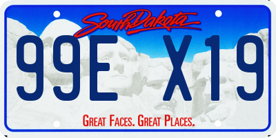 SD license plate 99EX19