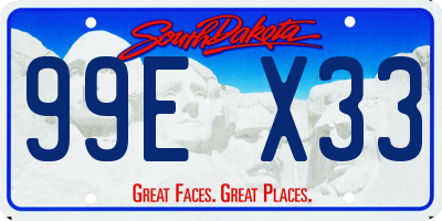 SD license plate 99EX33