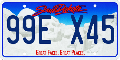 SD license plate 99EX45