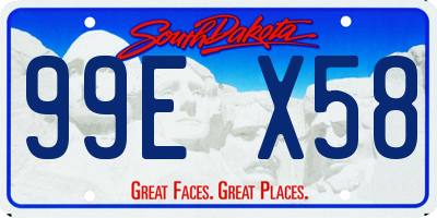 SD license plate 99EX58